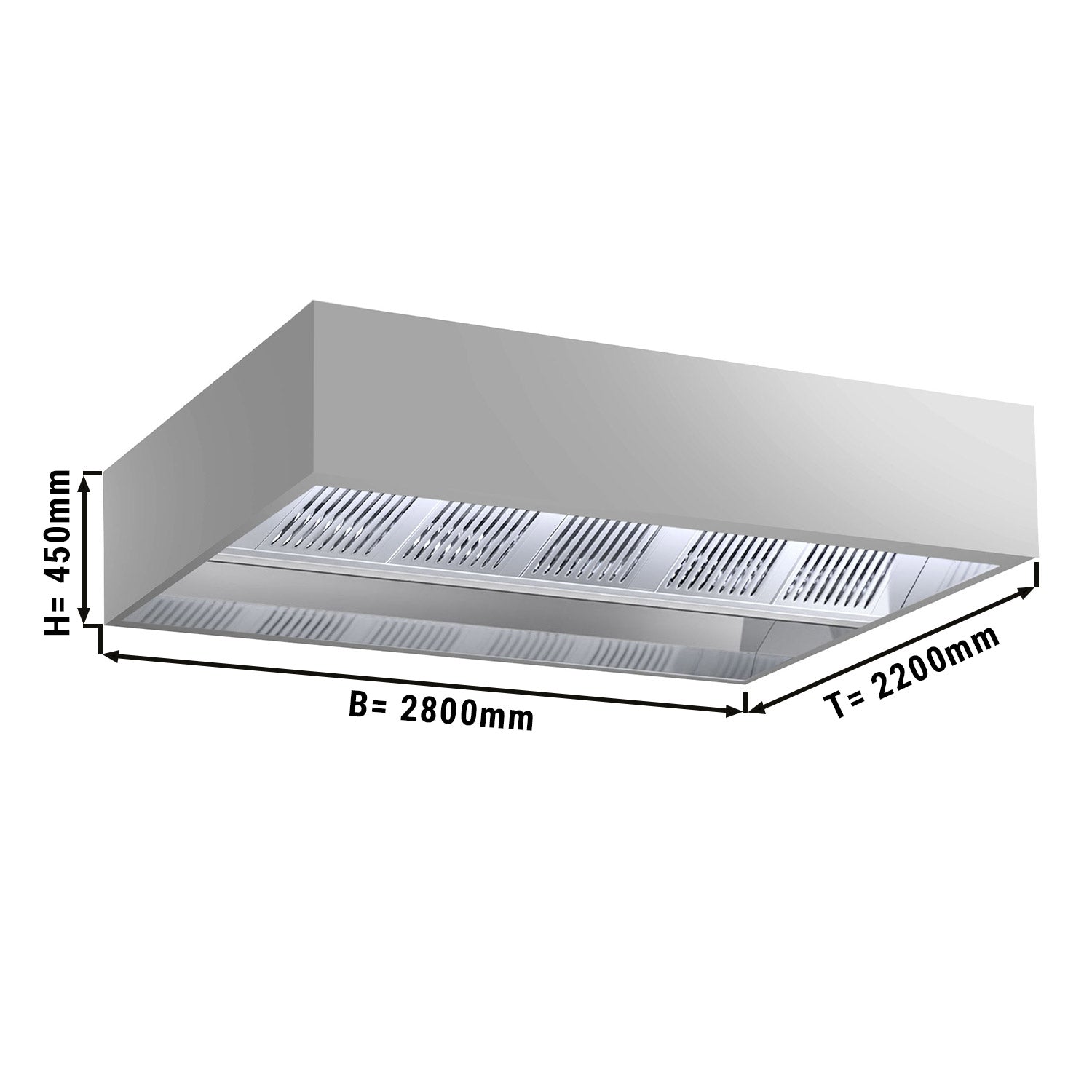 Induktions Loft Emfang - 2,8 m - med filter & LED Lampe