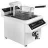 Induktionsfrituregryde - 8 liter - 3,5 kW - induktion - digital styring/touchpanel - med automatisk kurveløft - med aftapningshane
