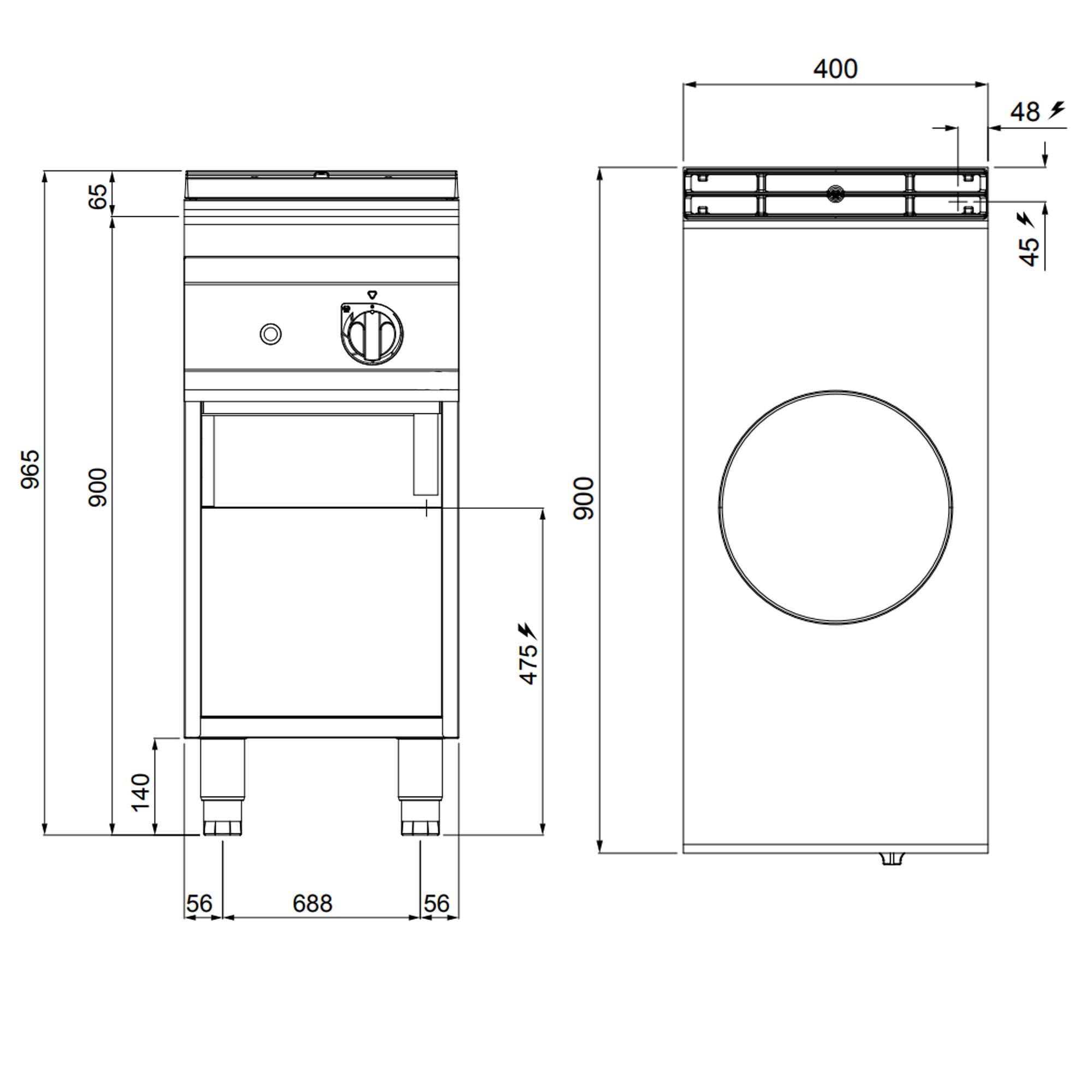 Induktions wok (5 kW) effekt