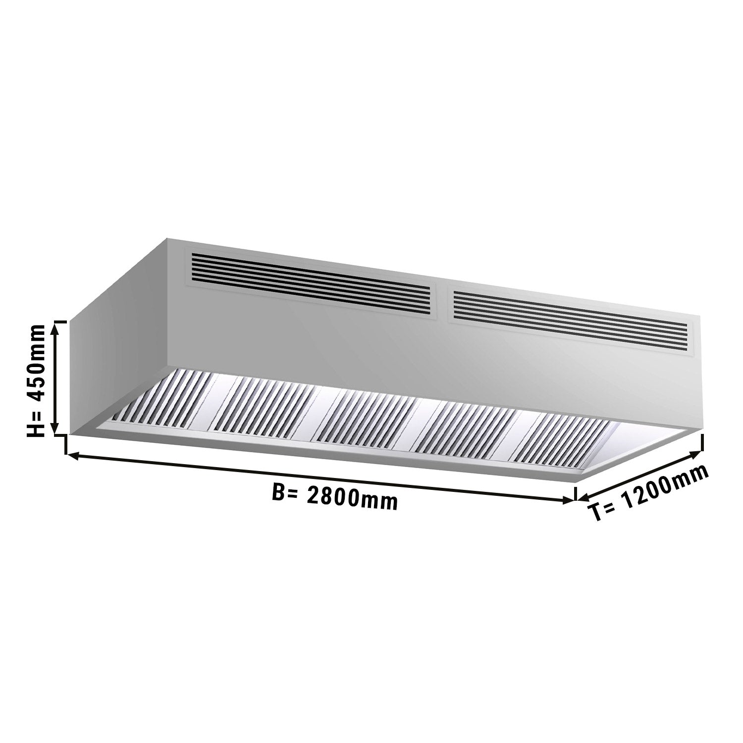 Induktions Kasse Emfang - 2,8 m - med filter & LED Lampe