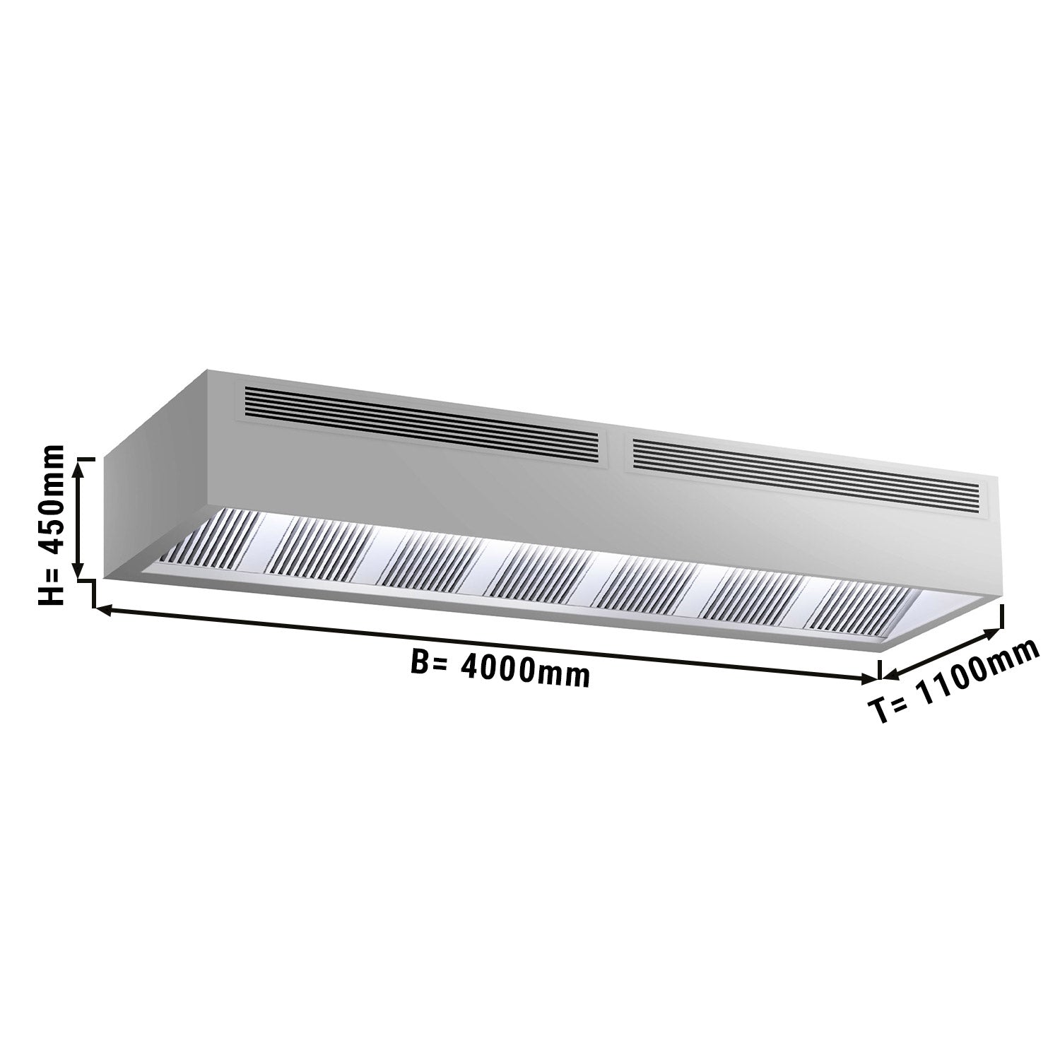 Induktions Kasse Emfang - 4,0 m - med filter & LED Lampe