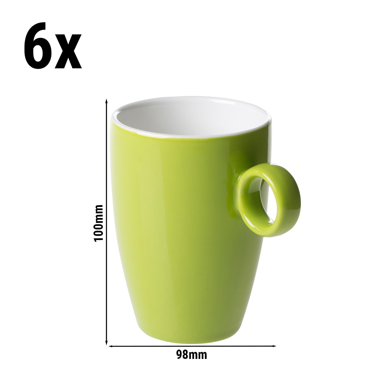 (6 stk.) BART COLOUR CAFE - Kaffekop - 230ml - Lime