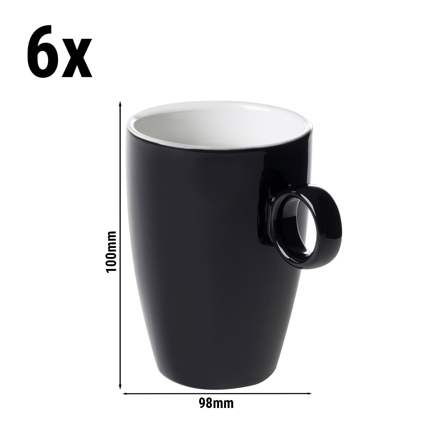 (1 Stück) BART COLOUR CAFE - Kaffeetasse - 23 cl - Schwarz