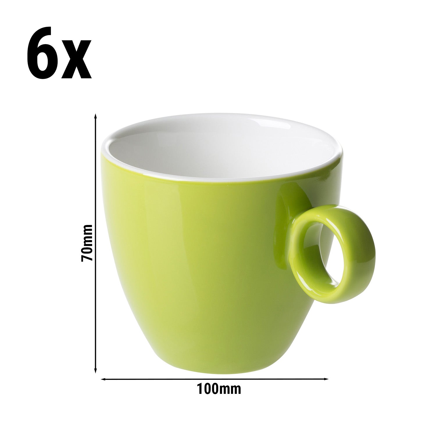 (6 stk.) BART COLOUR CAFE - Kaffekop - 170 ml - Lime