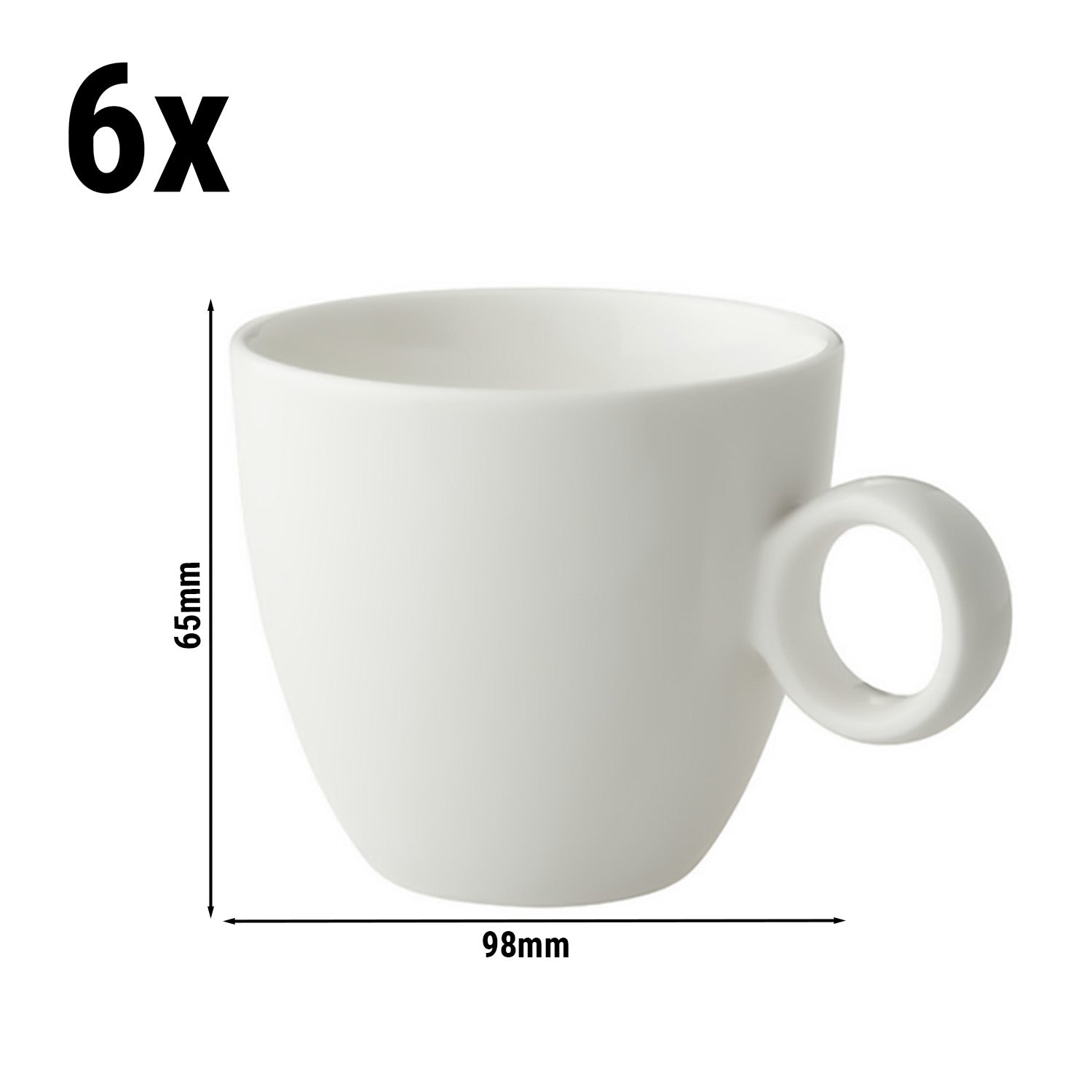 (6 stk.) BART - Kaffekop - 145ml - Elfenben