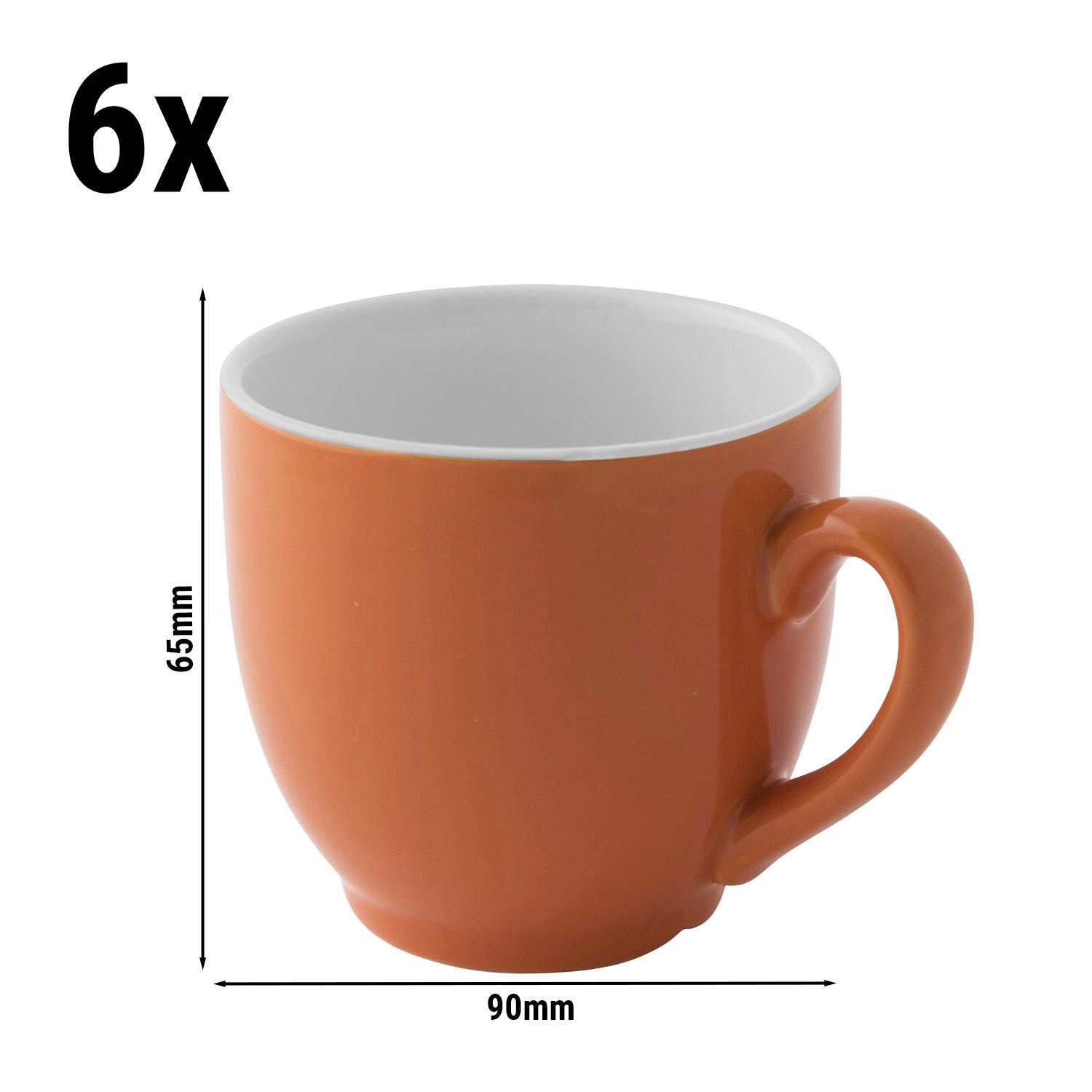 (6 stk.) FARVER - Kaffekop - 140 ml - Orange