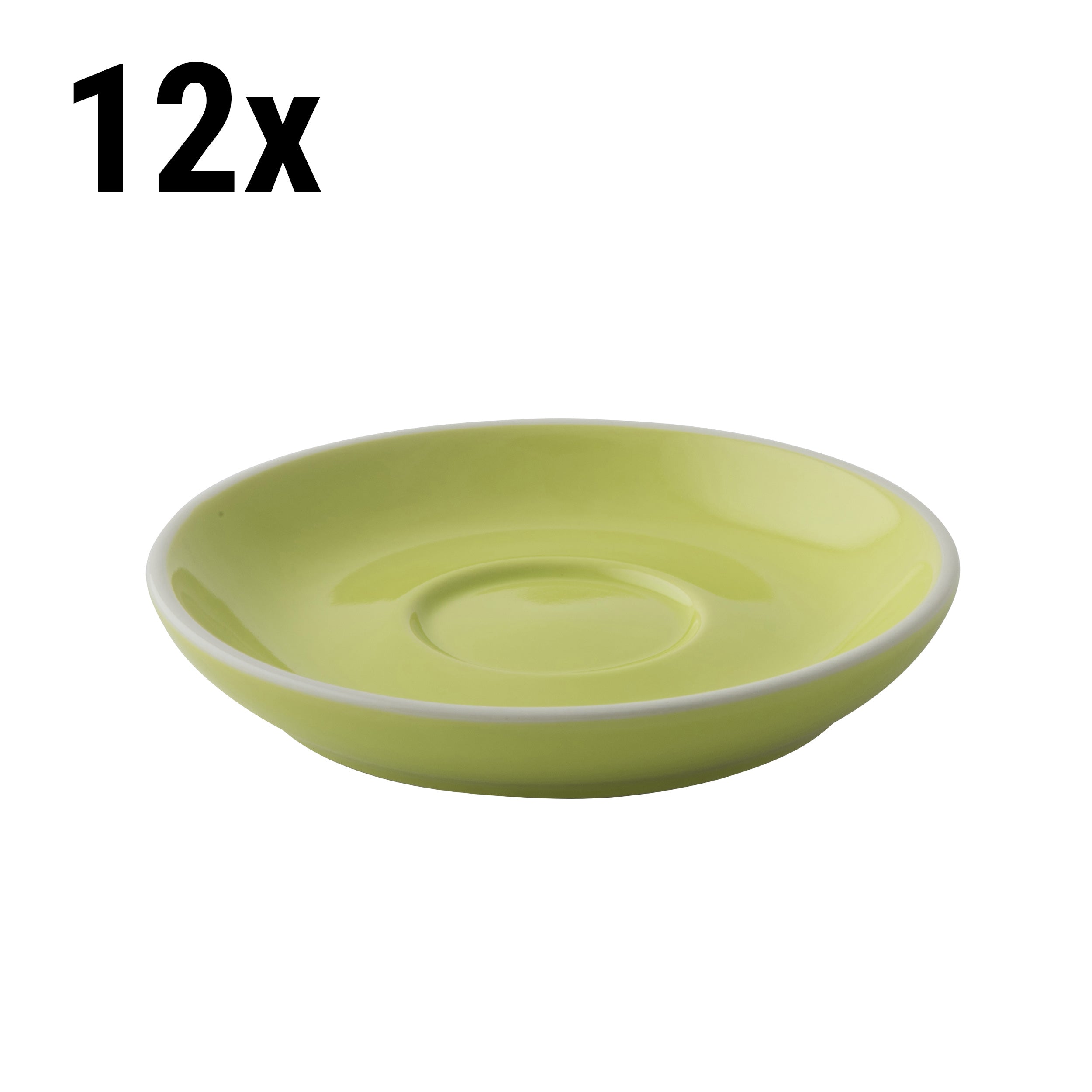 (12 stk.) Kaffetallerken - Ø 12 cm - Lime