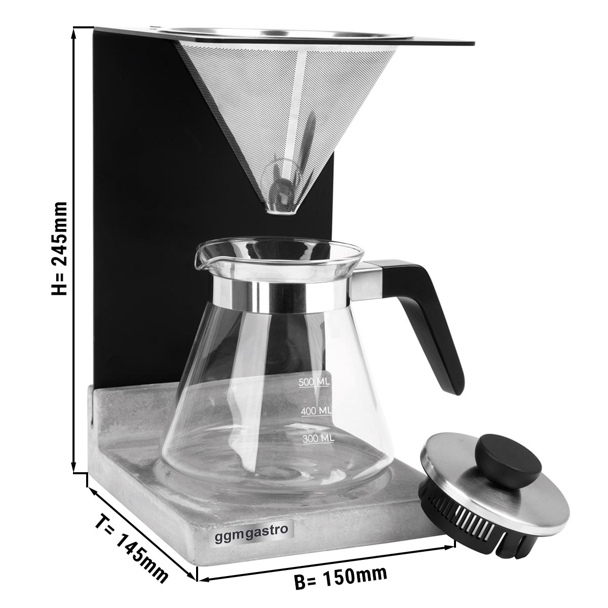 BEEM Kaffemaskine Sæt Til Ovn - Beton - 0,5 liter