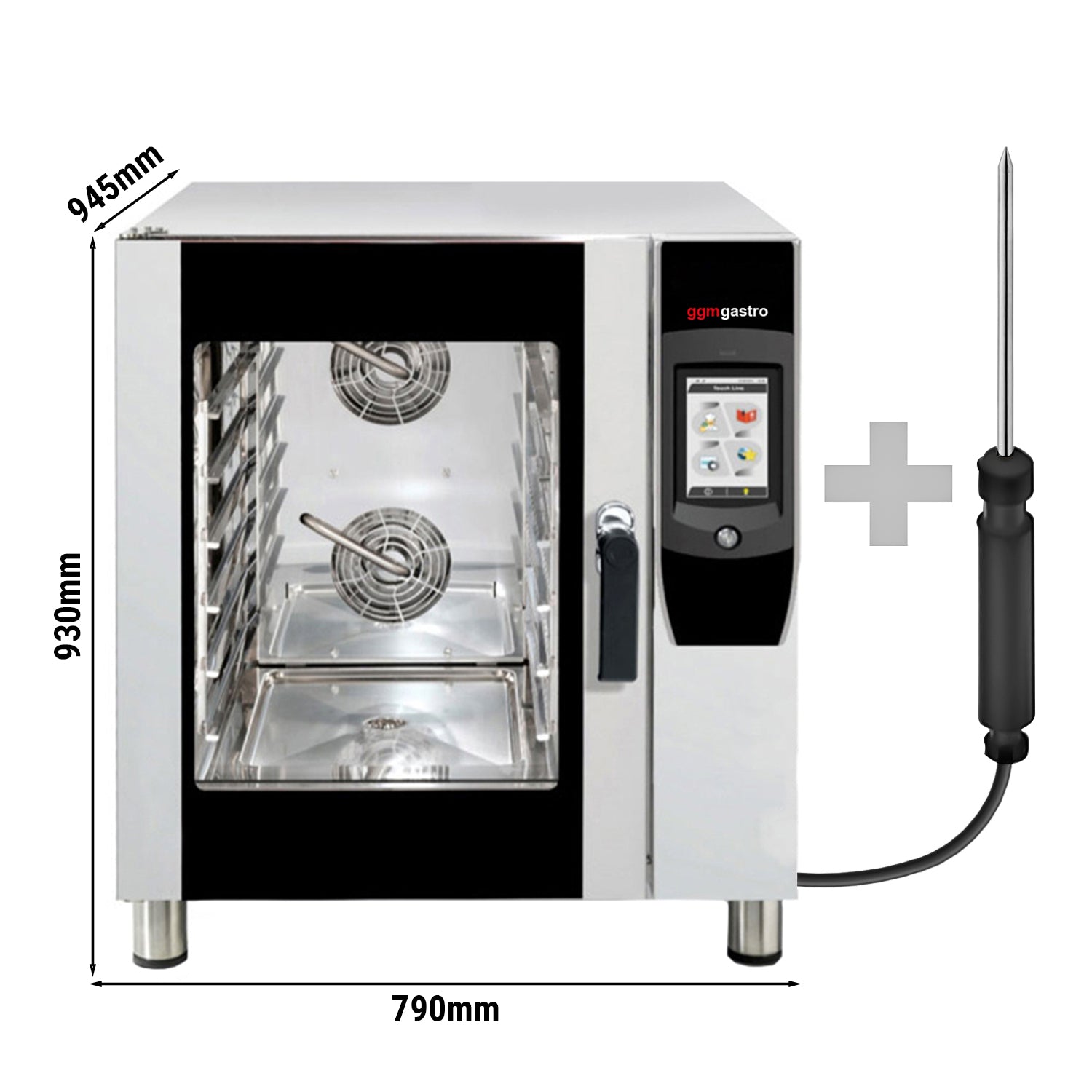 Kombiovn - Touch - 7x GN 1/1 - med vaskesystem