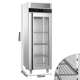 Køleskab - 0,7 x 0,81 m - med 1 halvdørsglas