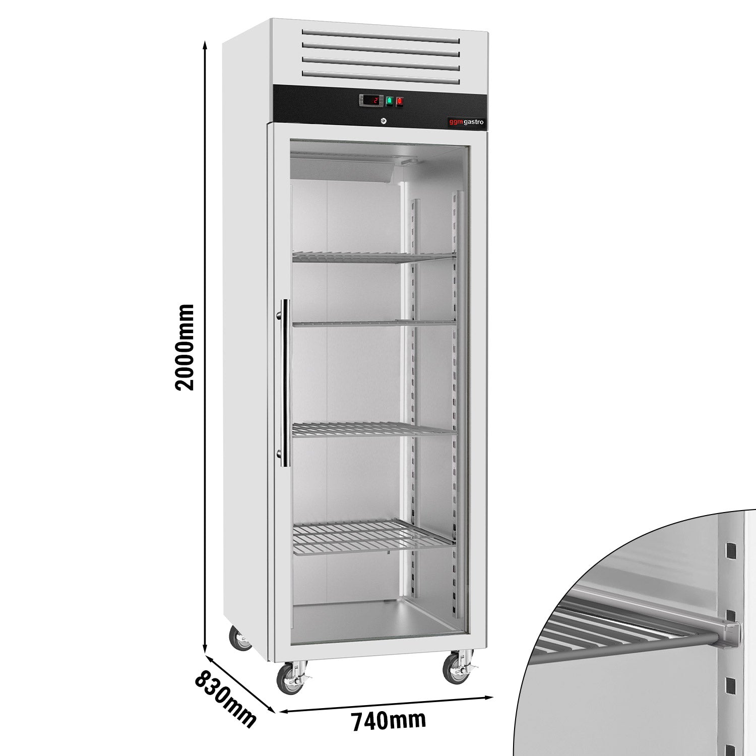 Køleskab ECO - 0,74 x 0,83 m - med 1 glasdør