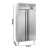 Industrikøleskab i rustfrit stål Premium PLUS - 745 l - GN 1/1 - med 2 døre