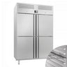 Industrikøleskab i rustfrit stål Premium PLUS - 1.240 l - GN 2/1 - med 4 halvdøre