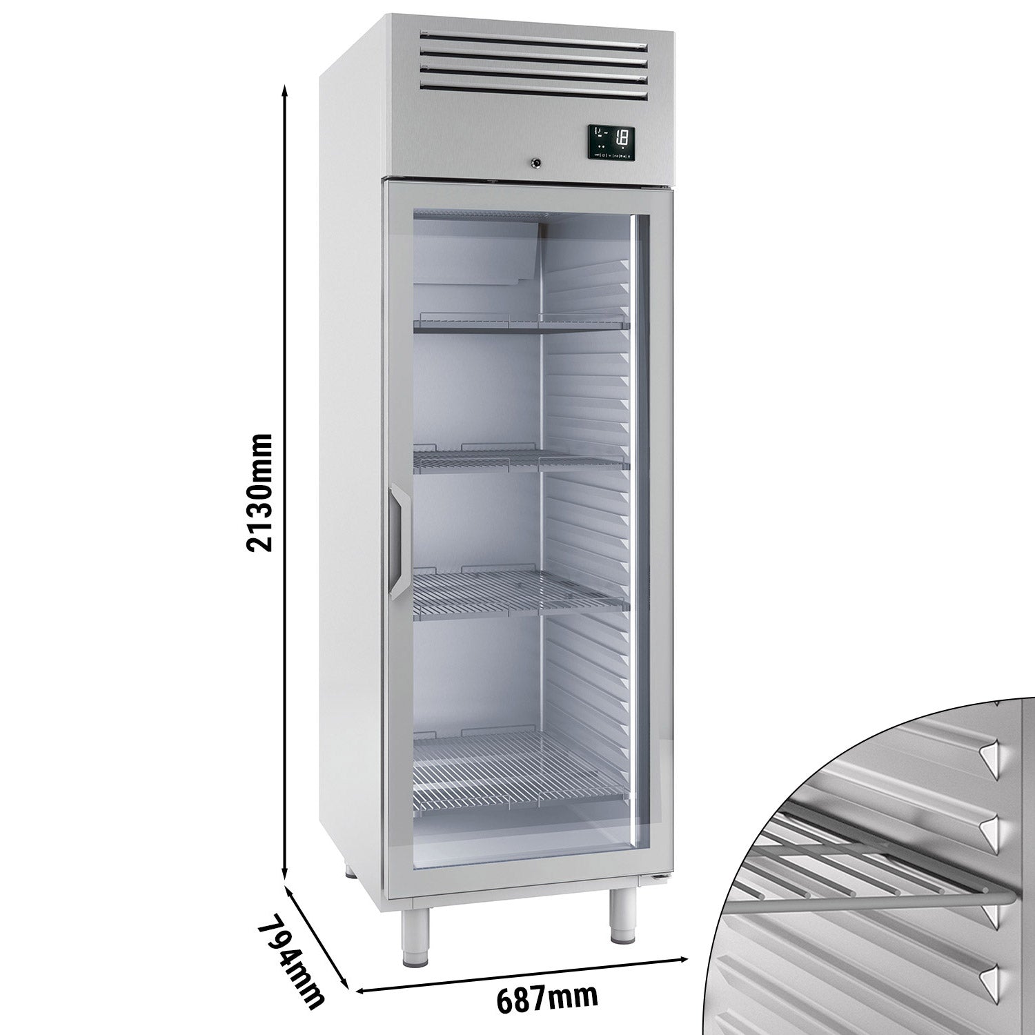 Køleskab (GN 2/1) - med 1 glasdøre