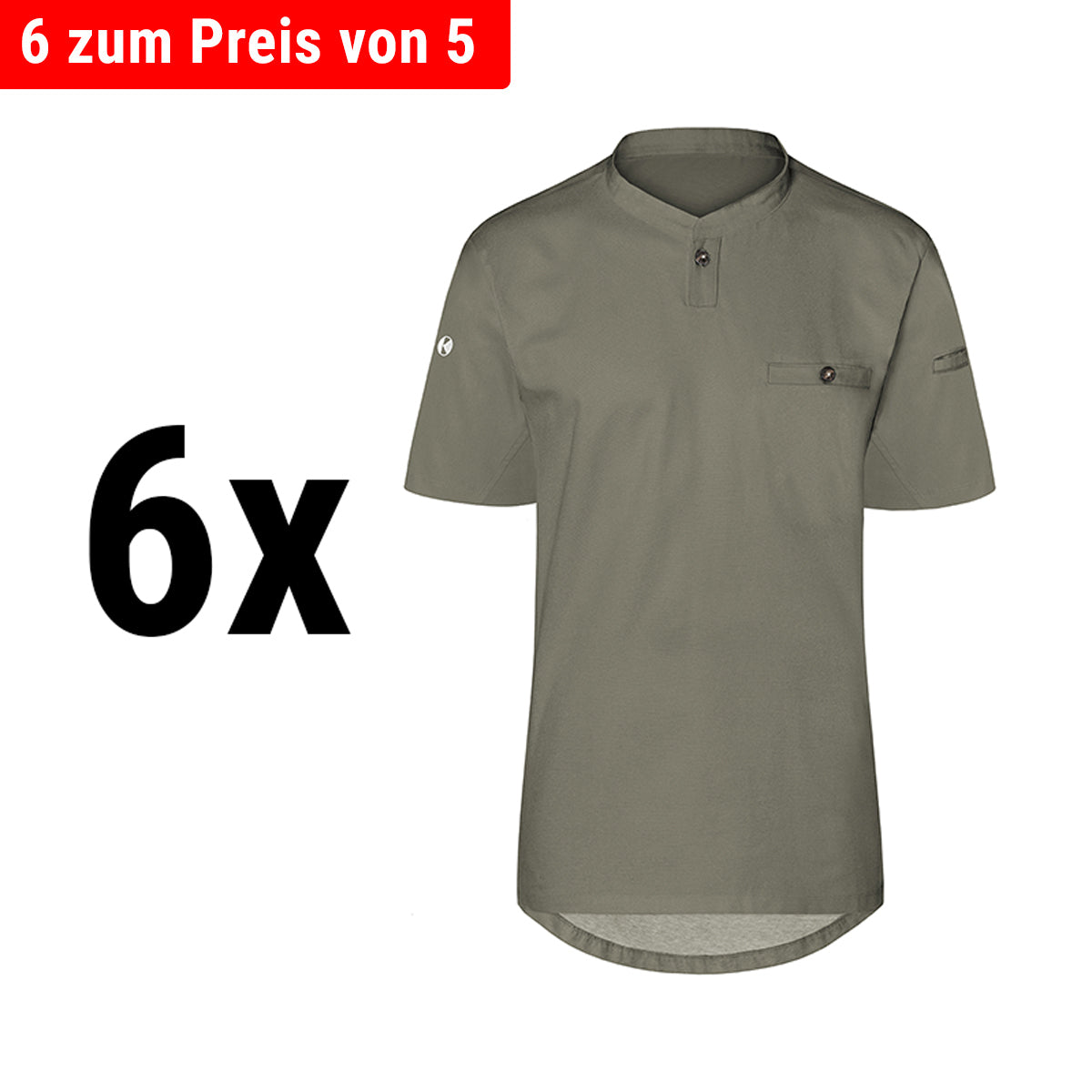 (6 stk) Karlowsky - Kortærmet arbejdsskjorte til herrer Performance - Salvie - Størrelse: 4XL