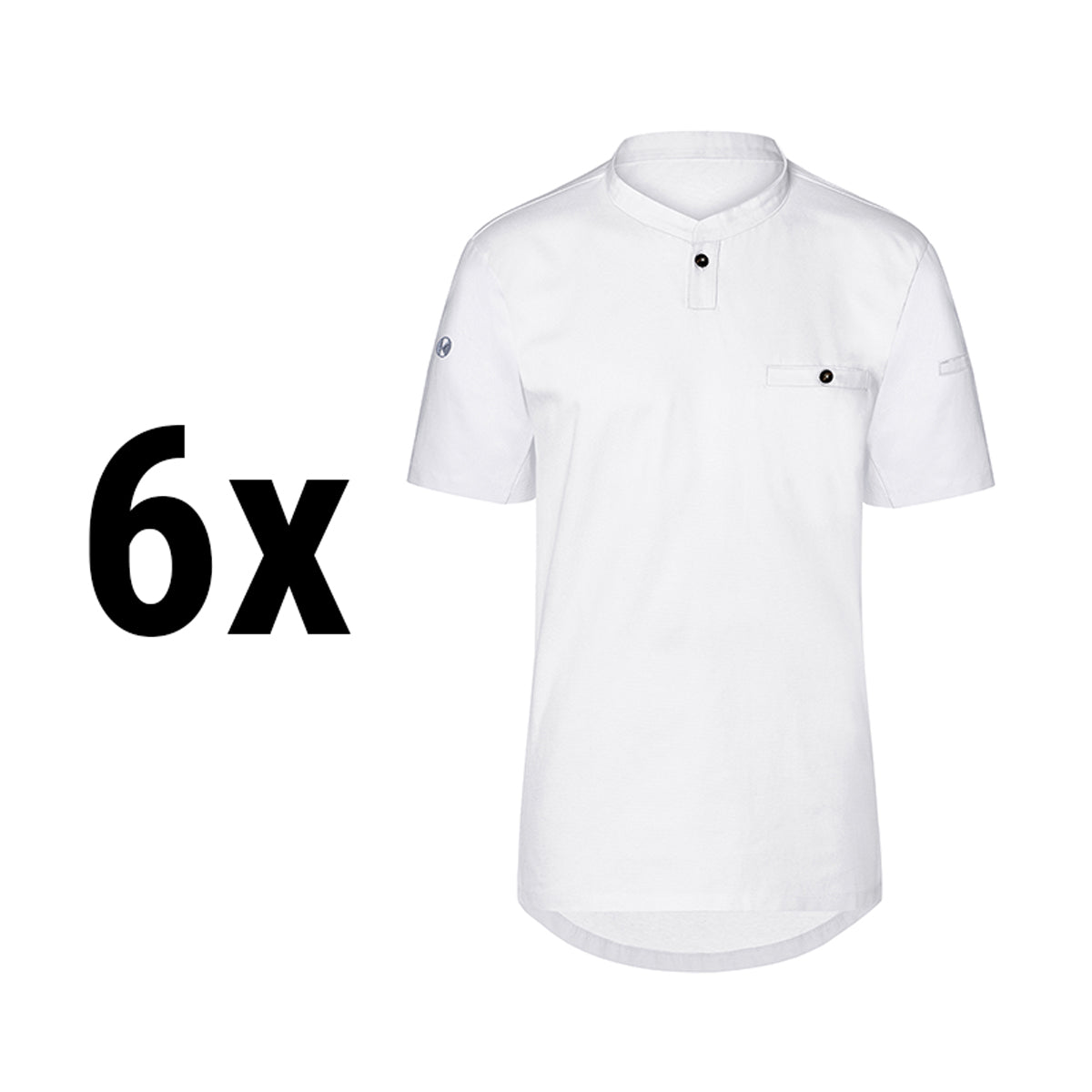 (6 stk) Karlowsky - Kortærmet arbejdsskjorte til herrer Performance - Hvid - Størrelse: 2XL