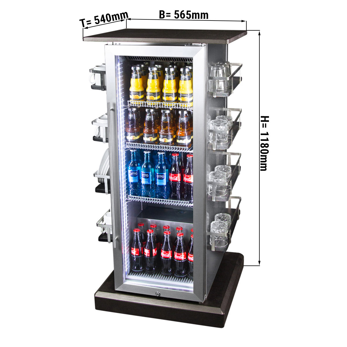 Konferencekøleskab - 75 liter - med 1 glasdør