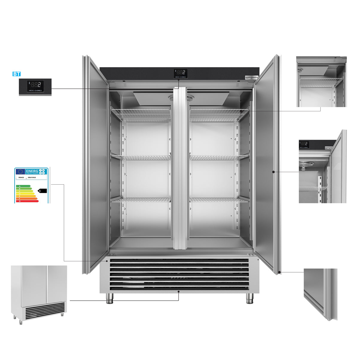 Køleskab - 1,38 x 0,83 m - 1400 liter - med 2 døre