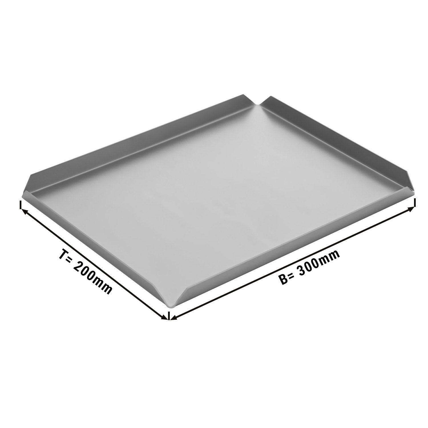 (5 stk.) Konfekture/ & præsentationsplade af aluminium - 300 x 200 x 10 mm - aluminium