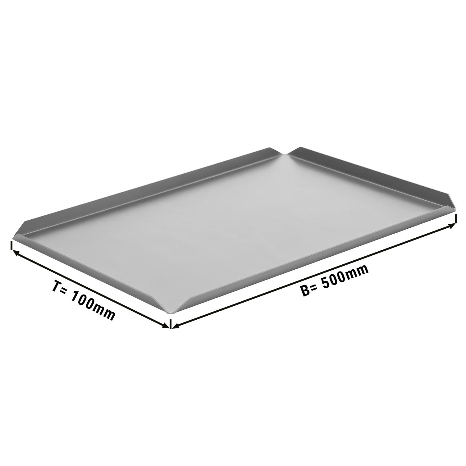 (5 stk.) Konfekture/ & præsentationsplade af aluminium - 500 x 100 x 10 mm - aluminium