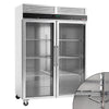 Køleskabe Rustfri Stål ECO - 1200 Liter - med 2 glasdøre