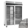 Køleskabe Rustfri Stål ECO - 1200 Liter - med 2 glasdøre