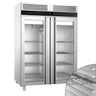 Køleskab Rustfri Stål PREMIUM - 1,41 x 0,81 m - 1400 Liter - med 2 glasdører