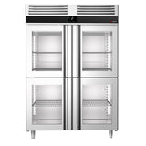 Køleskab - 1,4 x 0,81 m - med 4 halve glasdøre