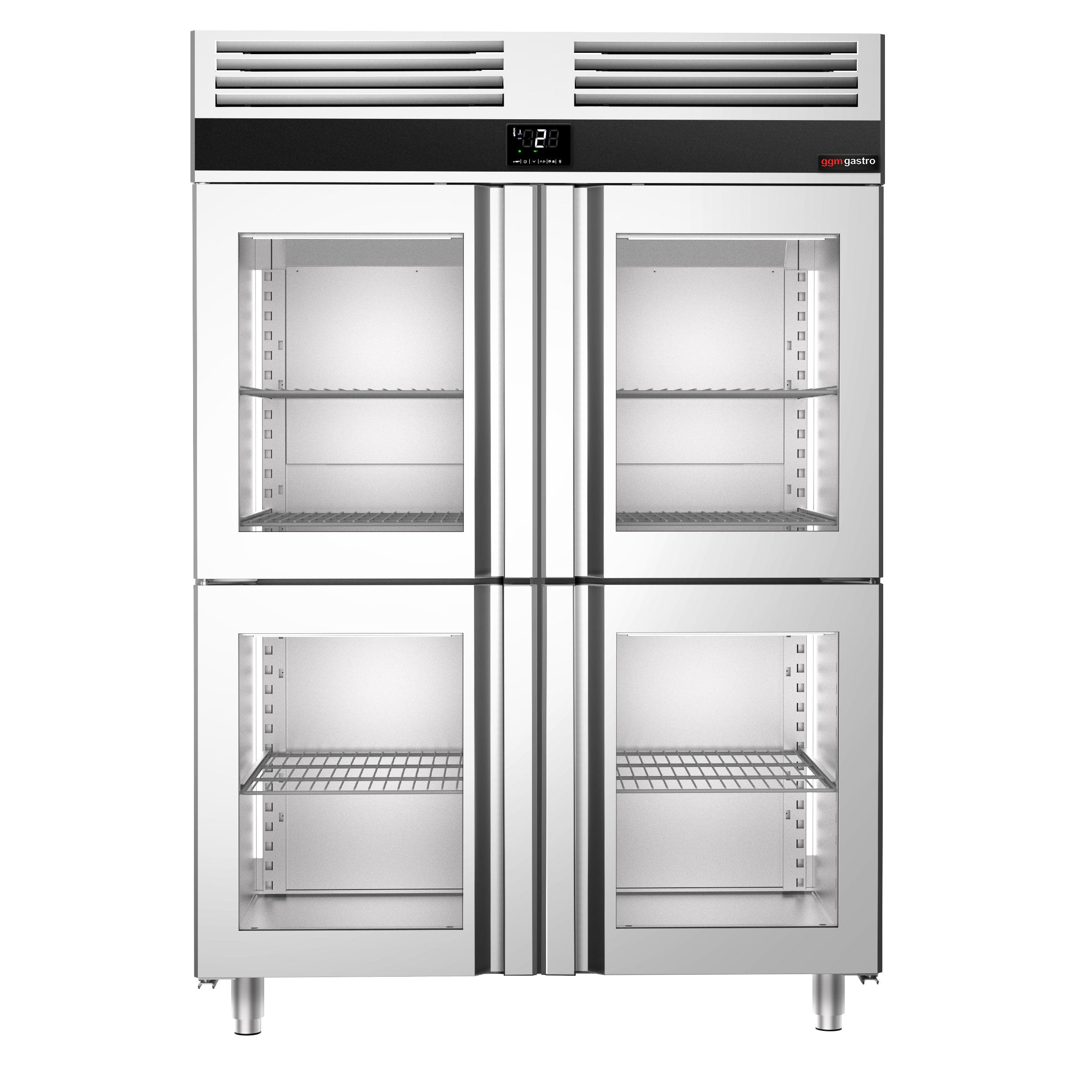 Køleskab - 1,4 x 0,81 m - med 4 halve glasdøre