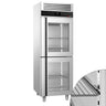 Køleskab i rustfrit stål PREMIUM - GN 2/1 - 700 Liter - med 2 halve glasdøre