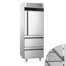 PREMIUM-fryser i rustfrit stål - GN 2/1 - 700 Liter - med 1 halvdør og 2 skuffer