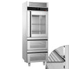 Køleskab i rustfrit stål PREMIUM - GN 2/1 - 700 Liter - med 1 glasdør og 2 glasskuffer
