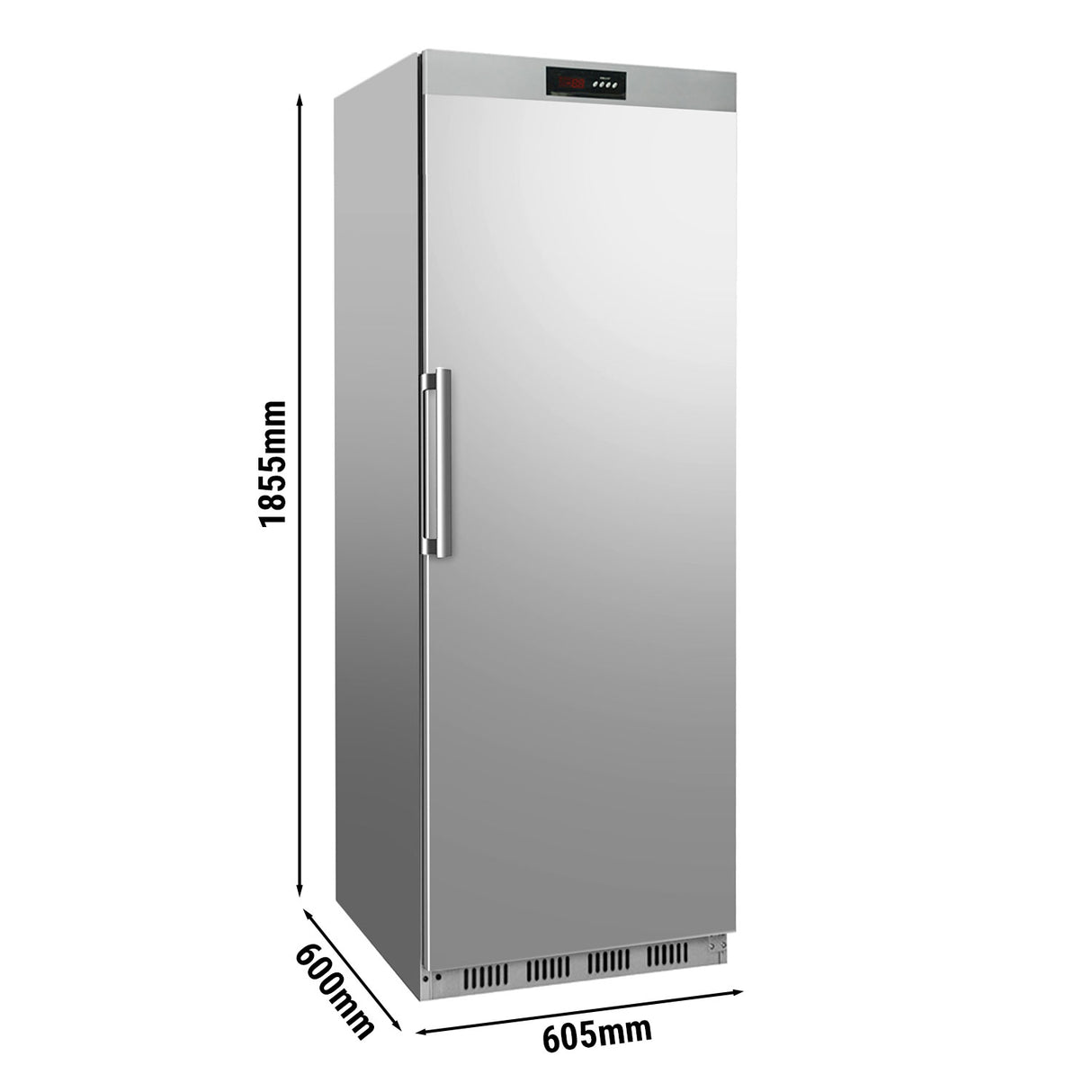 Køleskab af rustfrit stål - 400 liter - med 1 dør
