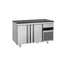 Kølebord PREMIUM – 1400 x 700 mm – med 2 døre – inkl. bordplade i granit