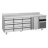Kølebord PREMIUM - 2330x700 mm - 632 liter - ventileret køl - med 1 døre - med 9 skuffer - Bagkant