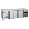 Kølebord PREMIUM - 2330x700 mm - 632 liter - ventileret køl - med 3 døre - med 3 skuffer