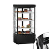 Kagevitrine MADRID - 1000mm - med LED-belysning, 3 hylder - sort mat