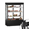 MADRID kageudstillingsskab - 1500mm - med LED-belysning, 3 hylder - sort mat