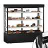 MADRID kageudstillingsskab - 1800mm - med LED-belysning, 3 hylder - sort mat