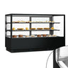 kagemontre - 782 liter - 2.000 mm - dobbeltglas - med 2 glashylder - sort