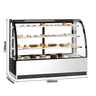 Kagedisk 1,8 m - 3 Hylder - Rundt Frontglas (LED)