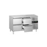 Kølebord ECO - 1360x700 mm - 282 liter - ventileret køl - med 4 skuffer
