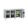 Kølebord ECO - 1795x700 mm - til 1/1 GN - 417 liter - ventileret køl - med 3 glasdøre