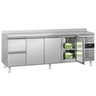 Kølebord ECO – 2230 x 700 mm – med 3 døre – 2 skuffer – med opkant