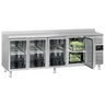 Kølebord ECO - 2230x700 mm - til GN 1/1 - 553 liter - ventileret køl - med 4 glasdøre - Bagkant
