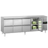 Kühltisch ECO - 2230x700mm - mit 1 Tür - 6 Schubladen