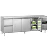 Kølebord ECO – 2230 x 700 mm – med 3 døre – 2 skuffer