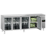 Kølebord ECO - 2230x700 mm - 553 liter - ventileret køl - med 4 glasdøre