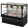 Kagevitrine TORONTO - 1800 mm - sort front - LED-belysning - 3 hylder