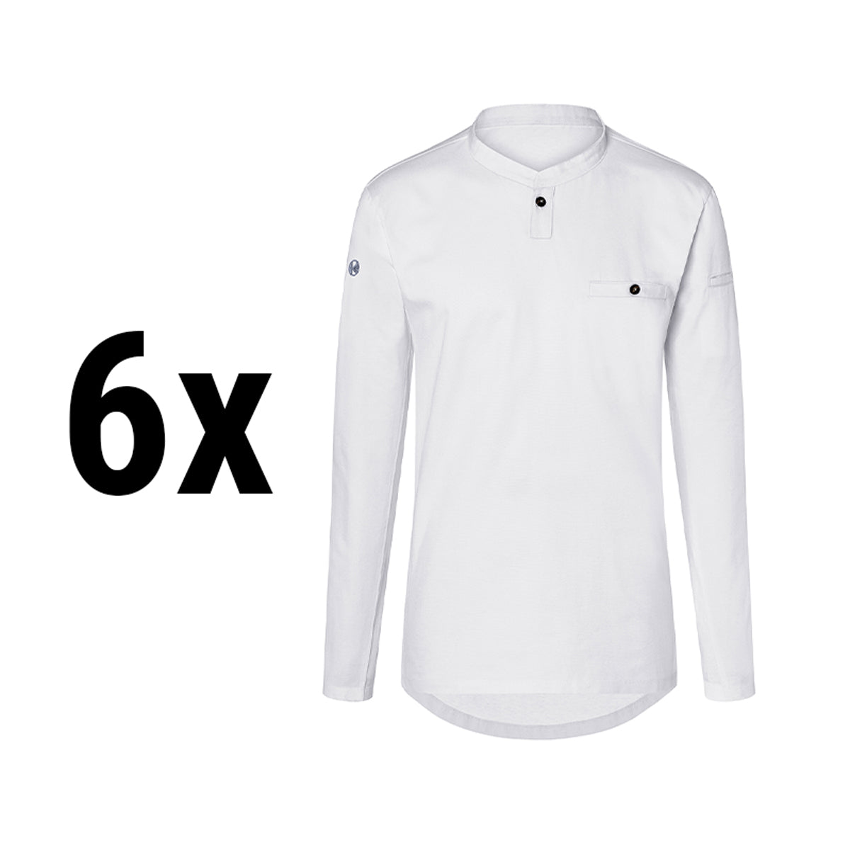 (6 stk) Karlowsky - Langærmet arbejdsskjorte til herrer Performance - Hvid - Størrelse: 2XL